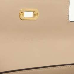 MCM Beige Visetos Coated Canvas and Leather Mini Heritage Top Handle Bag