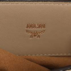 MCM Beige Visetos Coated Canvas and Leather Mini Heritage Top Handle Bag