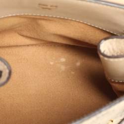 MCM Beige Visetos Coated Canvas and Leather Mini Heritage Top Handle Bag