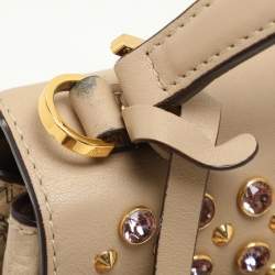 MCM Beige Visetos Coated Canvas and Leather Mini Heritage Top Handle Bag