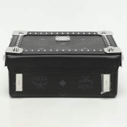MCM Black Coated Canvas and Leather Berlin Box Bag