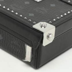 MCM Black Coated Canvas and Leather Berlin Box Bag