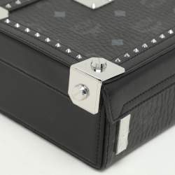 MCM Black Coated Canvas and Leather Berlin Box Bag