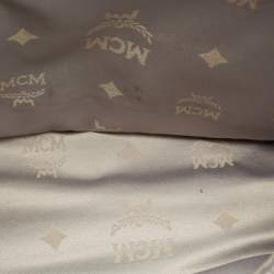 Pre Owned MCM White/Black Visetos Coated Canvas Medium Studded Stark Backpack