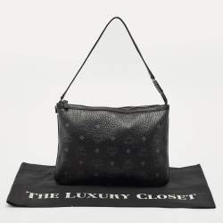 MCM Black Visetos Coated Canvas Slim Shoulder Bag