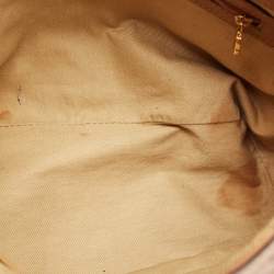 MCM Cognac Visetos Coated Canvas and Leather Top Zip Tote