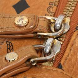 MCM Cognacn Visetos Coated Canvas and Leather Studs Stark Backpack