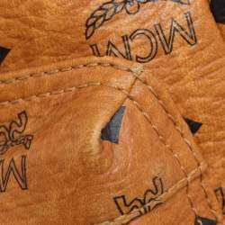 MCM Cognacn Visetos Coated Canvas and Leather Studs Stark Backpack