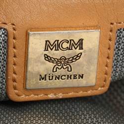 MCM Cognacn Visetos Coated Canvas and Leather Studs Stark Backpack