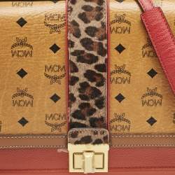 MCM Multicolor Visetos Coated Canvas, Calfhair and Leather Little Veronika Top Handle Bag