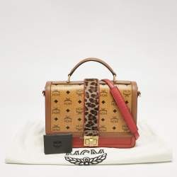 MCM Multicolor Visetos Coated Canvas, Calfhair and Leather Little Veronika Top Handle Bag