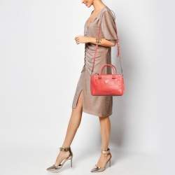 MCM Red Leather Elda Tote