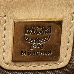 MCM Beige Visetos Coated Canvas Drawstring Tote