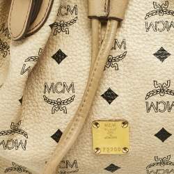 MCM Beige Visetos Coated Canvas Drawstring Tote