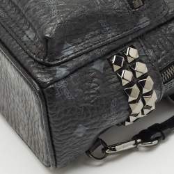 MCM Black Visetos Coated Canvas Mini Side Studs Stark Bebe Boo Backpack