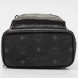 MCM Black Visetos Coated Canvas Mini Side Studs Stark Bebe Boo Backpack