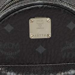 MCM Black Visetos Coated Canvas Mini Side Studs Stark Bebe Boo Backpack