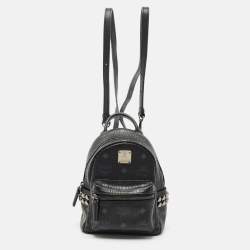 MCM Black Visetos Coated Canvas Mini Side Studs Stark Bebe Boo Backpack