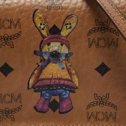 MCM Cognac Visetos Coated Canvas and Leather Rabbit Crossbody Bag