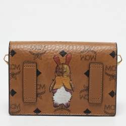 MCM Cognac Visetos Coated Canvas and Leather Rabbit Crossbody Bag