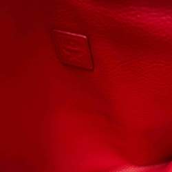 MCM Red Visetos Faux Leather Envelope Pouch