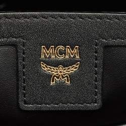 MCM Tan Cognac Visetos Coated Canvas and Leather Medium Stark Backpack