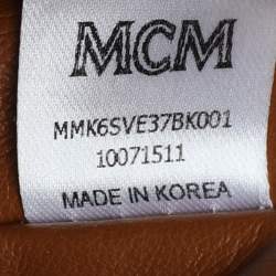 Pre Owned MCM Black Visetos Coated Canvas Small Stark Studded Backpack