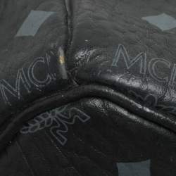 Pre Owned MCM Black Visetos Coated Canvas Small Stark Studded Backpack