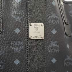 MCM Black Visetos Coated Canvas and Leather Medium Liz Reversible Shopper Tote