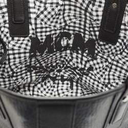 MCM Black Visetos Coated Canvas and Leather Medium Liz Reversible Shopper Tote