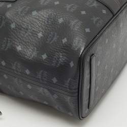 MCM Black Visetos Coated Canvas and Leather Medium Liz Reversible Shopper Tote