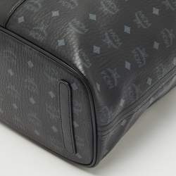 MCM Black Visetos Coated Canvas and Leather Medium Liz Reversible Shopper Tote
