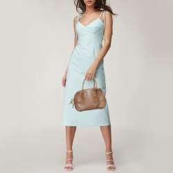 Pre Owned MCM Brown Leather Small Bowler Bag