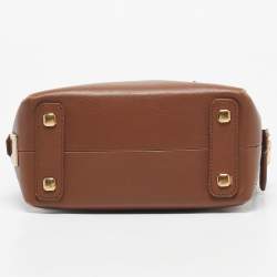 Pre Owned MCM Brown Leather Small Bowler Bag