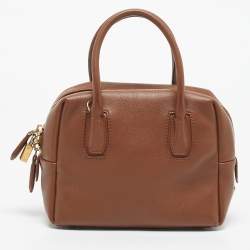 Pre Owned MCM Brown Leather Small Bowler Bag