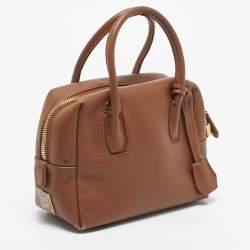 Pre Owned MCM Brown Leather Small Bowler Bag