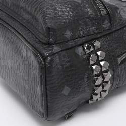 Pre Owned MCM Black Visetos Coated Canvas Mini Studded Stark-Bebe Boo Backpack