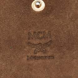 Pre Owned MCM Black/White Snakeskin Embossed Leather Continental Wallet