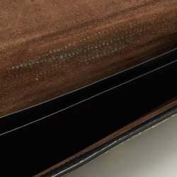 Pre Owned MCM Black/White Snakeskin Embossed Leather Continental Wallet