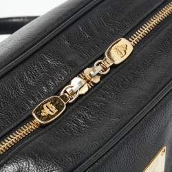 Pre Owned MCM Black Leather Small Zip Satchel