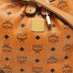 Pre Owned MCM Cognac Visetos Coated Canvas and Leather Hobo