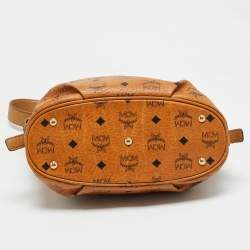 Pre Owned MCM Cognac Visetos Coated Canvas and Leather Hobo