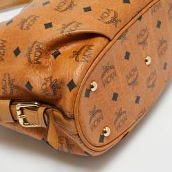 Pre Owned MCM Cognac Visetos Coated Canvas and Leather Hobo