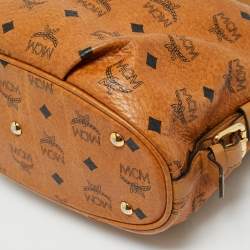 Pre Owned MCM Cognac Visetos Coated Canvas and Leather Hobo