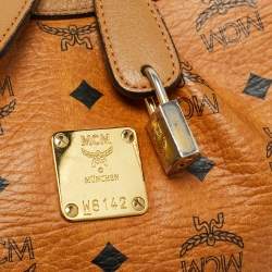 Pre Owned MCM Cognac Visetos Coated Canvas and Leather Hobo