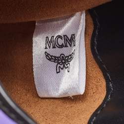 Pre Owned MCM Black Splash Visetos Coated Canvas Phone Lanyard Crossbody Bag