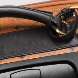 Pre Owned MCM Cognac Visetos Coated Canvas Traveler Cabin Trolley