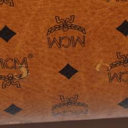 Pre Owned MCM Cognac Visetos Coated Canvas Traveler Cabin Trolley