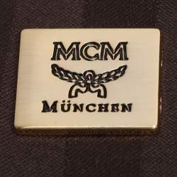 Pre Owned MCM Cognac Visetos Coated Canvas Traveler Cabin Trolley