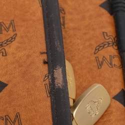 Pre Owned MCM Cognac Visetos Coated Canvas Traveler Cabin Trolley